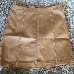 Free people denim nude skirt